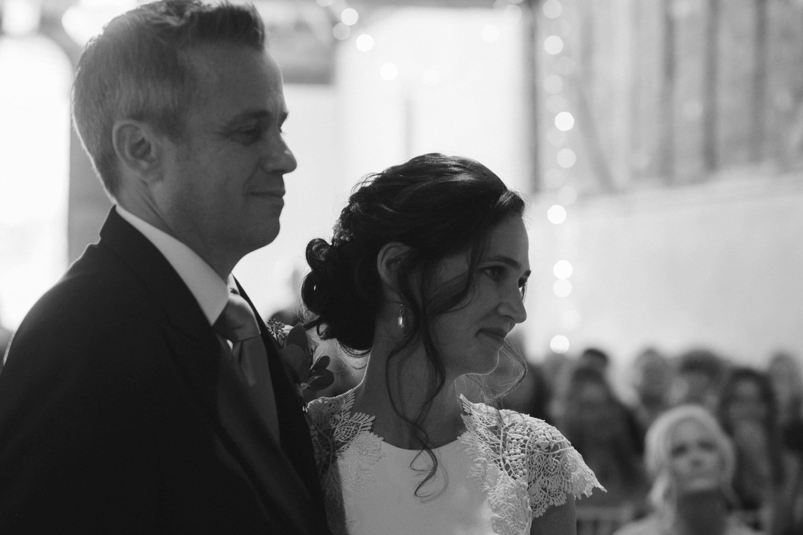 B&W image of Bride & Groom