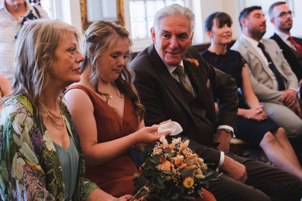 Oxfordshire Wedding Photographer - Guests at the wedding ceremony